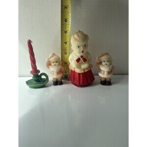 1950 Gurley Lot 2 Santa Claus Waving Candles Plus Choir Boy 5" and red Candle